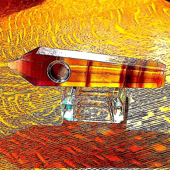 YELLOW PURPLE FLUORITE POINT HERBAL - Picture 2 of 7